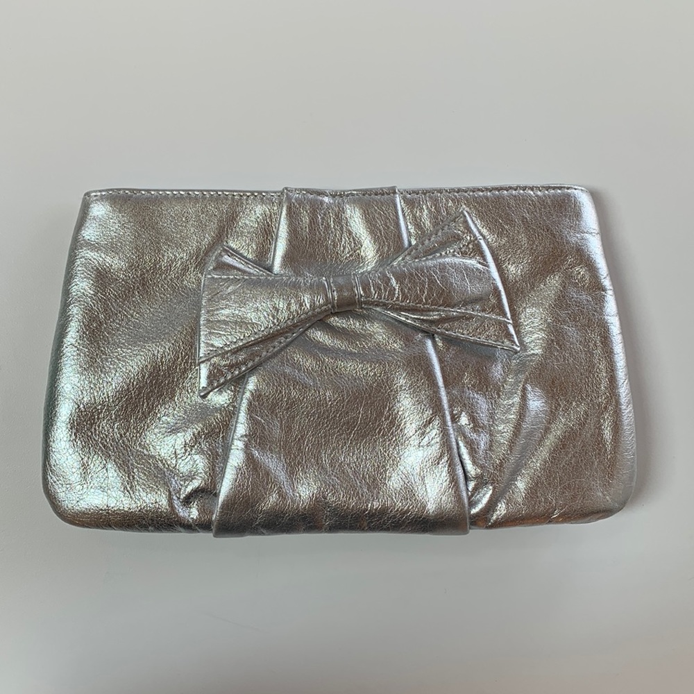 Kaia Peterka Silver Genuine Leather Clutch